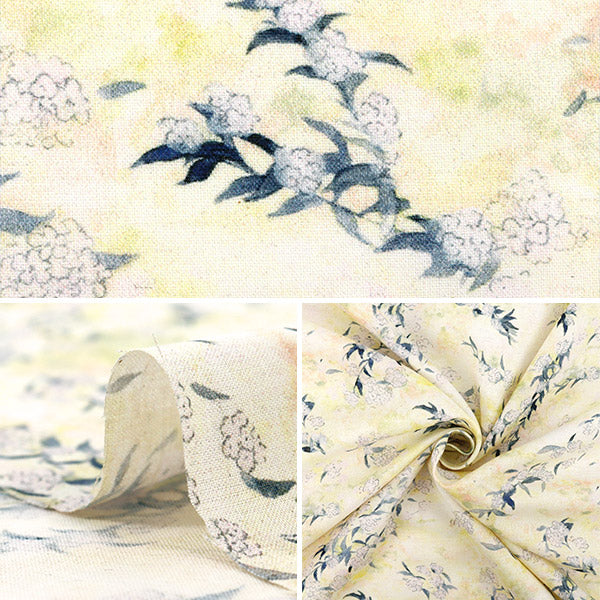【数量5から】 生地 『yui 綿麻コンパス インクジェット Reeves spirea EGXA-6424-1A』 KOKKA コッカ