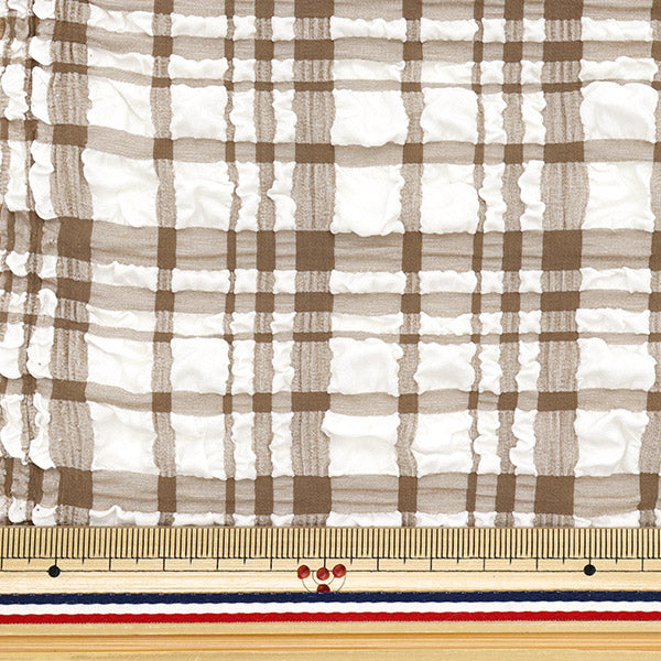 生地 『トレンドファブリック エンボスタータンチェック カットクロス 約110cm×50cm ベージュ TF-75C-BE』 KIYOHARA 清原