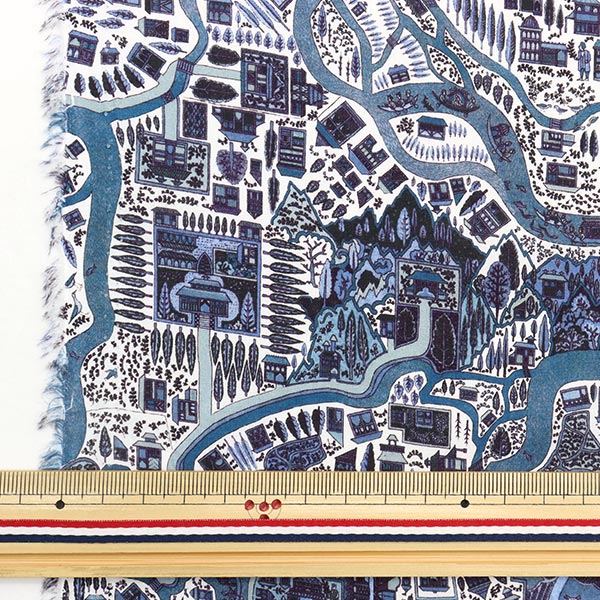 【数量5から】 生地 『LIBERTY リバティプリント タナローン パターン・マップ 3633192-23BT』 Liberty Japan リバティジャパン