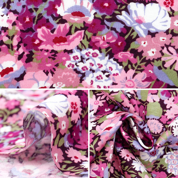 【数量5から】 生地 『リバティ・ファブリックス 60/2天竺 ソープ 3639005-BK』 Liberty Japan リバティジャパン