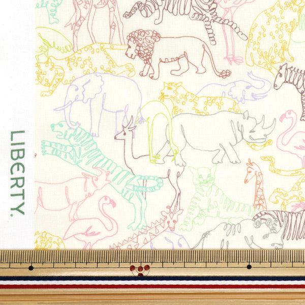 【数量5から】 生地 『リバティ・ファブリックス オーガニック・タナローン ネオン・サファリ 157J7491025AU』 Liberty Japan リバティジャパン