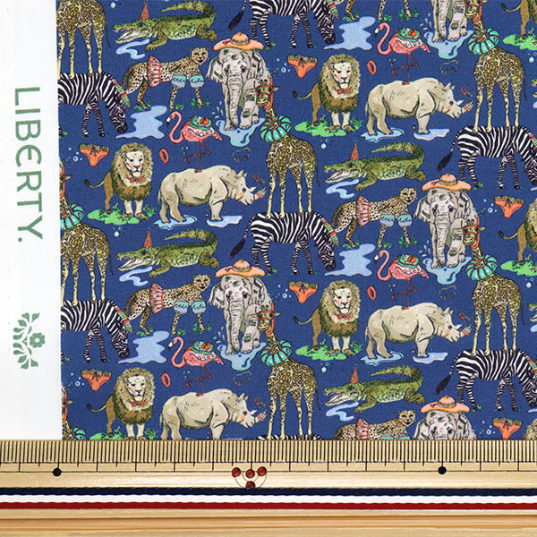 【数量5から】 生地 『リバティ・ファブリックス オーガニック・タナローン プール・パーティ 157J7491125DU』 Liberty Japan リバティジャパン