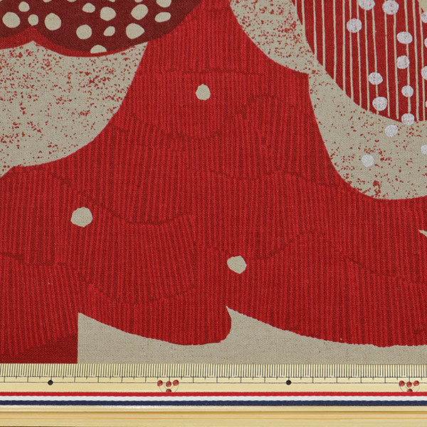 Fabric "echino cotton linen canvas Christmas tree Cut Cloth Approx. 110cm x 60cm Wine x Red EKX97300-300B" KOKKA