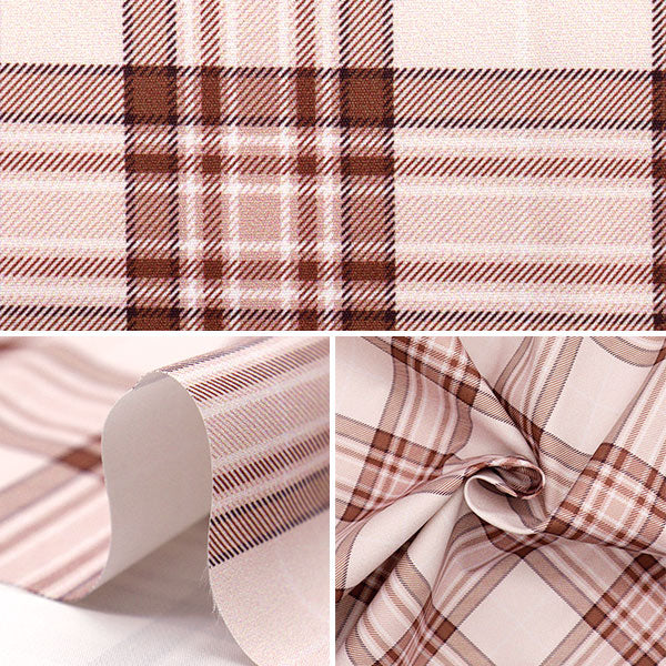 Fabric "Antibacterial, deodorizing, super water-repellent polyester that repels water. Cut Cloth Approx. 135cm x 100cm Check Pink C-HP-SC-CH-PK"