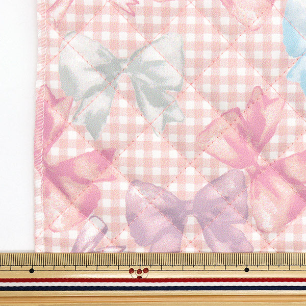 Fabric "Antibacterial, deodorizing, ultra-water-repellent polyester quilt that repels water Cut Cloth Approx. 128cm x 80cm RibbonCheck Pink CQHP-SC-RI-PK"