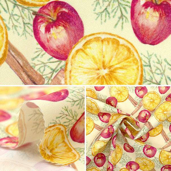 Fabric "Super Water-Repellent Polyester Pattern Designer Maya Series Dried Fruits Cut Cloth Approx. 135cm x 100cm CINMA-DR"