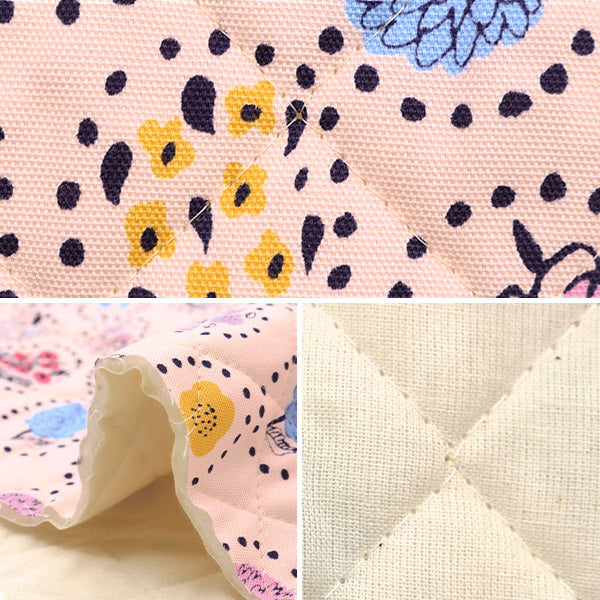 Fabric "kippis OxfordQuilt Cut Cloth Approx. 105 x 50cm Summer Flower Pink CQKPO-49F" 【Yuzawayaoriginal】