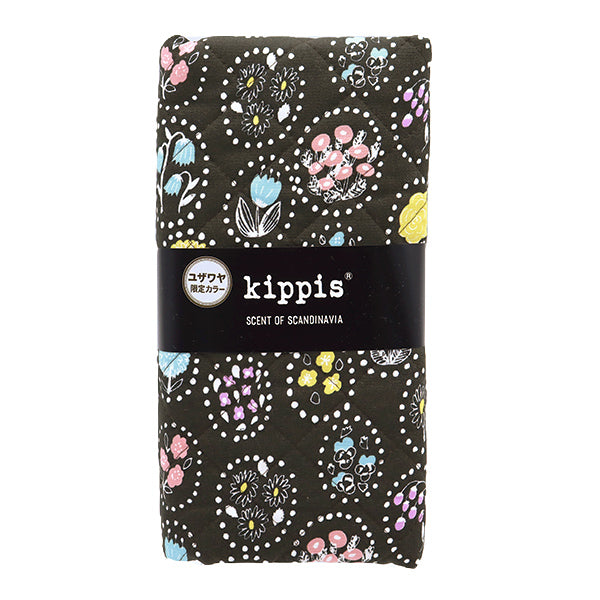 Fabric "kippis OxfordQuilt Cut Cloth Approx. 105 x 50cm Summer Flower Charcoal CQKPO-49J" 【Yuzawayaoriginal】
