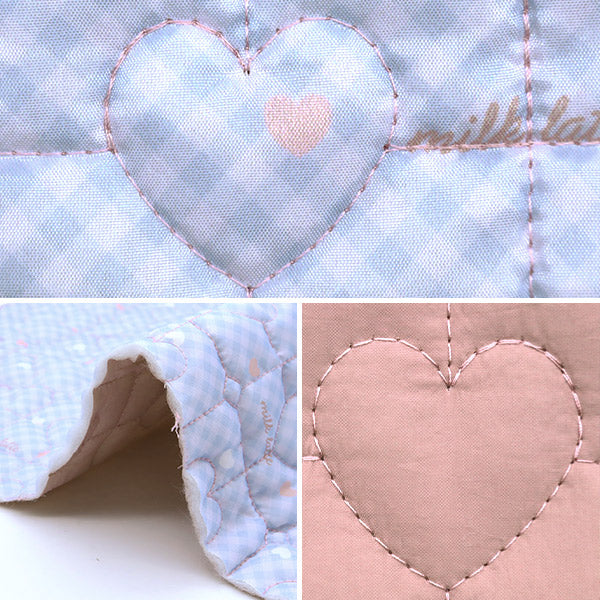 Fabric "Design Quilt" Cut Cloth Approx. 130cm x 50cm Milkrate Heart Box Pink MLDQ-03"