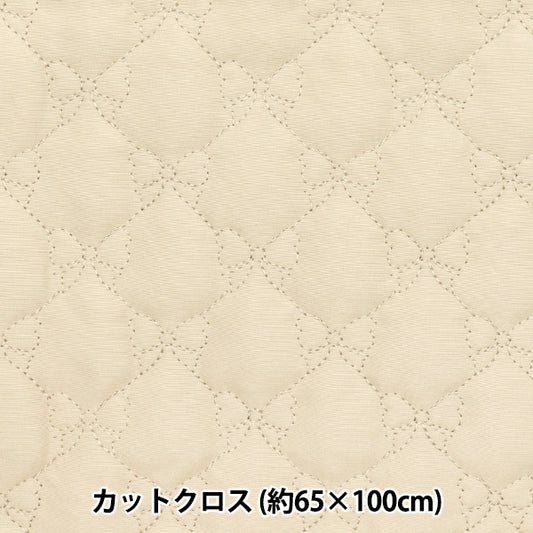 生地 『キルトカットクロス リボン柄 約65cm×100cm ナチュラル C-HS2291-1NA』