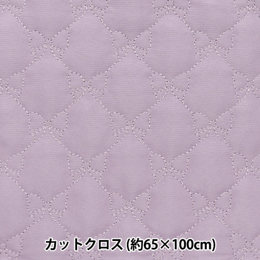 生地 『キルトカットクロス リボン柄 約65cm×100cm パープル C-HS2291-3PP』