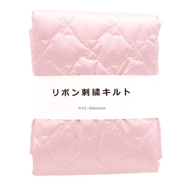织物 “被子”剪布 丝带图案搪瓷样式大约65厘米x 100cm粉红色C-HS2292-1PI"