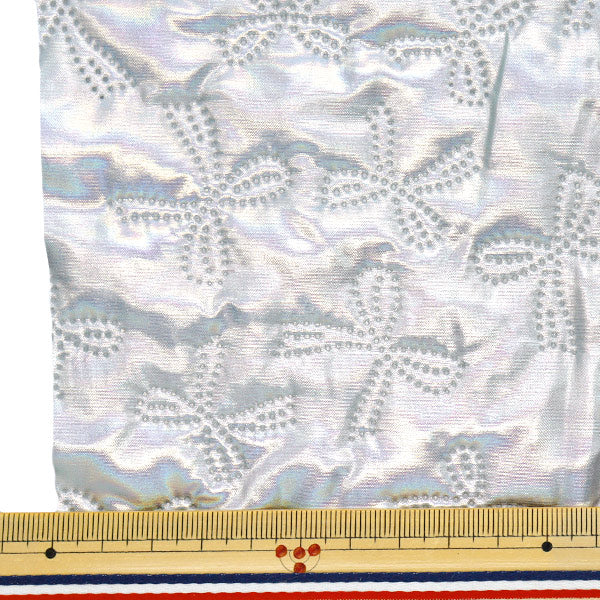 Fabric "Twinkle Quilt" Cut Cloth Approx. 135 x 50cm Ribbon Silver C-Q5596-2E"