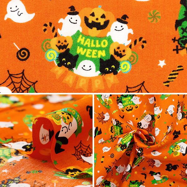 Fabric "Shower Halloween Lint Cut Cloth Approximately 110cm x 50cm orange C-AP45101-1A "
