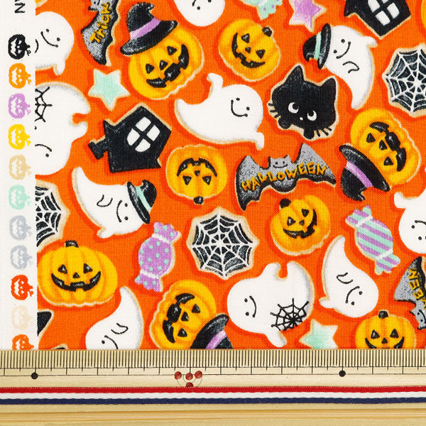 Fabric "Shower Halloween Lint Cut Cloth Approximately 110cm x 50cm Orange C-AP45101-2A "