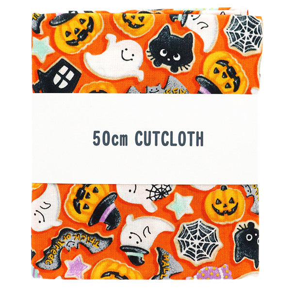 Fabric "Shower Halloween Lint Cut Cloth Approximately 110cm x 50cm Orange C-AP45101-2A "