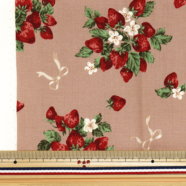 Fabric 『Sheeting UN/NO Cut Cloth Very Berry Approx. 110cm x 50cm Beige C-NN2318-11A"