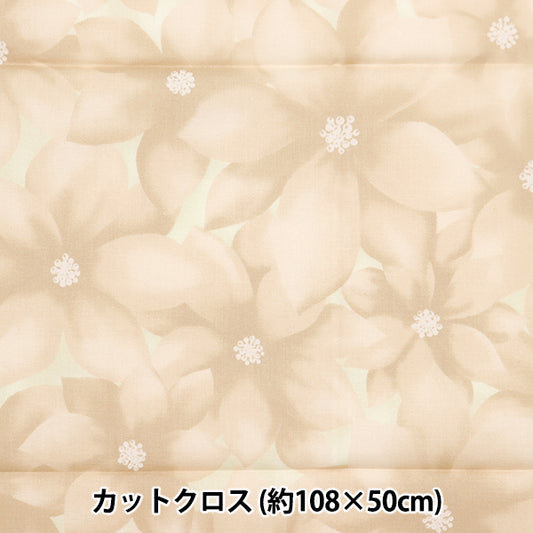 Fabric "Christmas print Cut Cloth Pointsettia about 108cm x 50cm beige C-DX10532L-A "