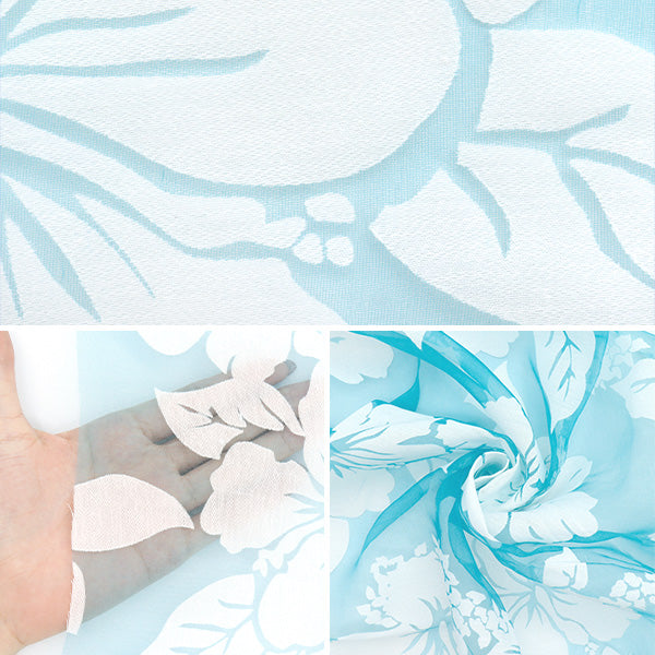 Fabric "Opal" Cut Cloth Approx. 110cm x 150cm Hibiscus pattern C-RAM-OB-2503"