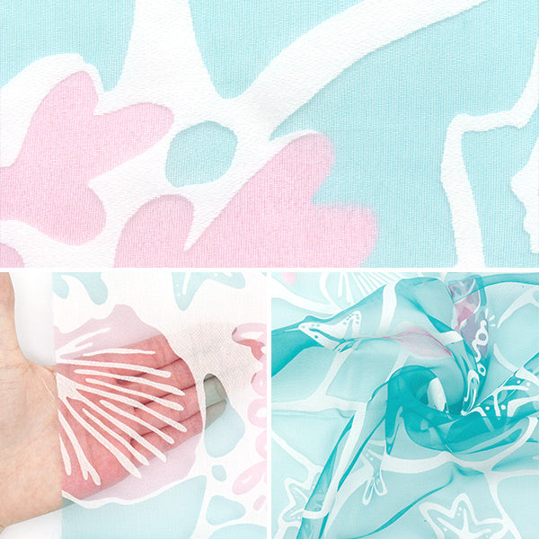 Fabric "Opal" Cut Cloth Approx. 110cm x 150cm Sea motif pattern C-RAM-OB-2505"