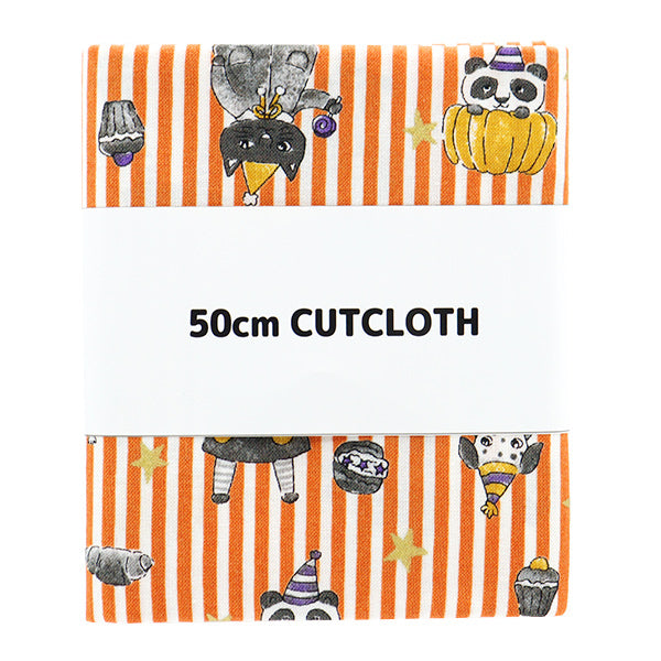 生地 『シーチング ハロウィンストライプ カットクロス 約110cm×50cm オレンジ C-YG-76020-1A』 KOKKA コッカ