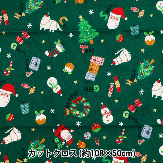 生地 『クリスマスプリント カットクロス サンタ 約108cm×50cm C-SO-57800-1B』