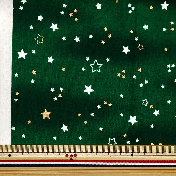 Fabric "Christmas print Cut Cloth Star lame about 110cm x 50cm green C-SS-2404-1C "