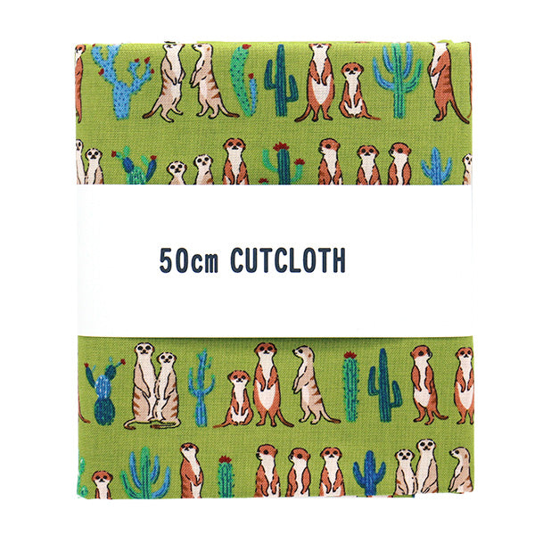 Fabric 『Scare Print Cut Cloth Meerkat approx. 110cm x 50cm Green C-5050-5DGR