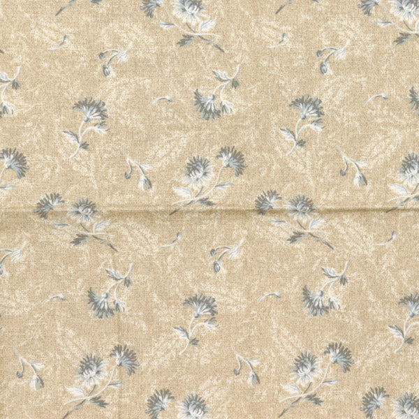 生地 『パッチワーク カットクロス 約33cm×50cm クリサンテーム ブルーベージュ C-DG10652S-D』