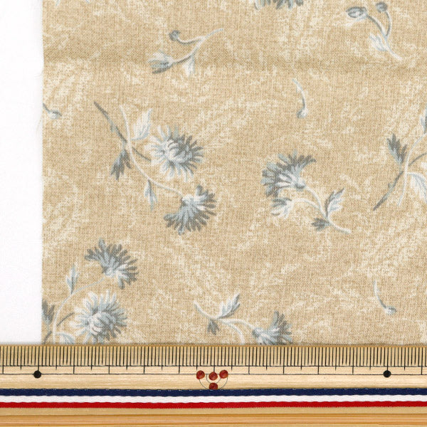 生地 『パッチワーク カットクロス 約33cm×50cm クリサンテーム ブルーベージュ C-DG10652S-D』