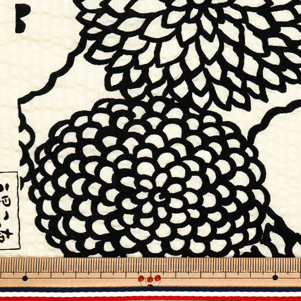 【数量5起】 織物 “早子布波纹印花装饰象牙色×黑色UP5948-B" COTTON KOBAYASHI