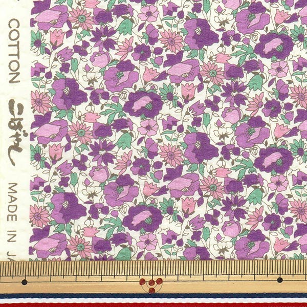 【数量5から】 生地 『リップルプリント 花柄 パープル KTS7088-D』 COTTON KOBAYASHI コットンこばやし 小林繊維