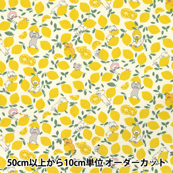 【数量5起】 織物 broadlemon猫象牙色KTS7121-A" COTTON KOBAYASHI