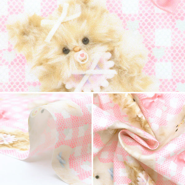 织物 "Imadokikids 剪布 大约45厘米x 100厘米蓬松的婴儿丝带粉红色IMAF-22C-22C-2-P" KIYOHARA