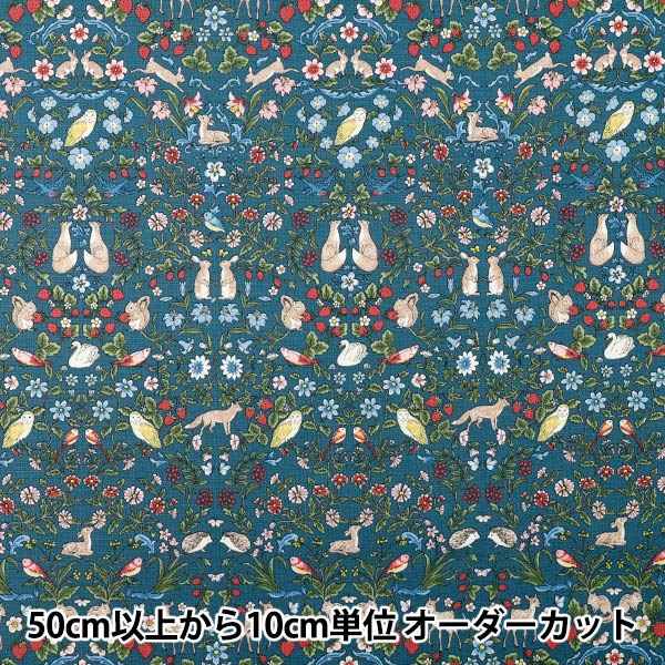 【数量5起】 織物 "10号牛津布 动物花园海军R9014-2D"