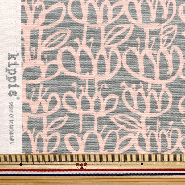 Fabric "KIPPIS Oxford Cut Cloth Approximately 108 x 50cm aquatic plants light gray KPOK-83B"