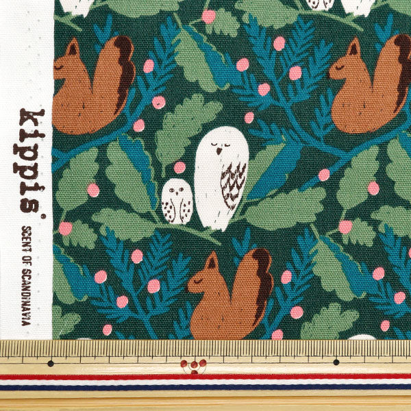 生地 『kippis (キッピス) オックス カットクロス 約108×50cm 森の平和 グリーン KPOK-84A』