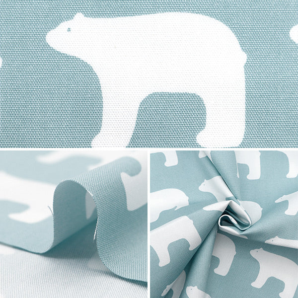 Fabric "KIPPIS Oxford Cut Cloth Approximately 108 x 50cm Polar bear blue gray KPOK-06P"