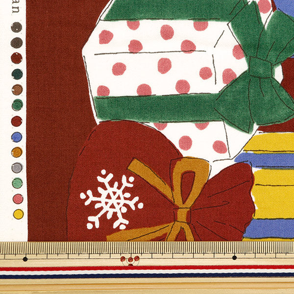 生地 『シーチング クリスマス パネルカットクロス 約110cm×60cm ネコ柄 B YKA-16030-1B』 KOKKA コッカ