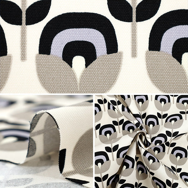 【数量5起】 織物 『牛津布 复古花×灰色acs130 - a" COTTON KOBAYASHI