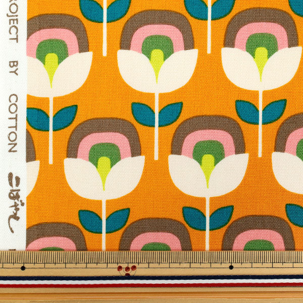 【数量5起】 織物 『牛津布 复古花橙色acs130 - d" COTTON KOBAYASHI