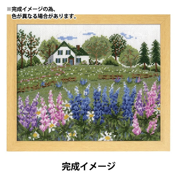 Embroidery kit "Embroidery Kit Kit ono Megumi Megumi Mushi Landscape Lupinus Hana no House (Off White) 74" Olympus