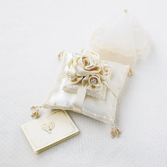 Wedding Handicraft Kit "Hamanaka Wedding Rose Bale Ring Pillow H431-132" Hamanaka