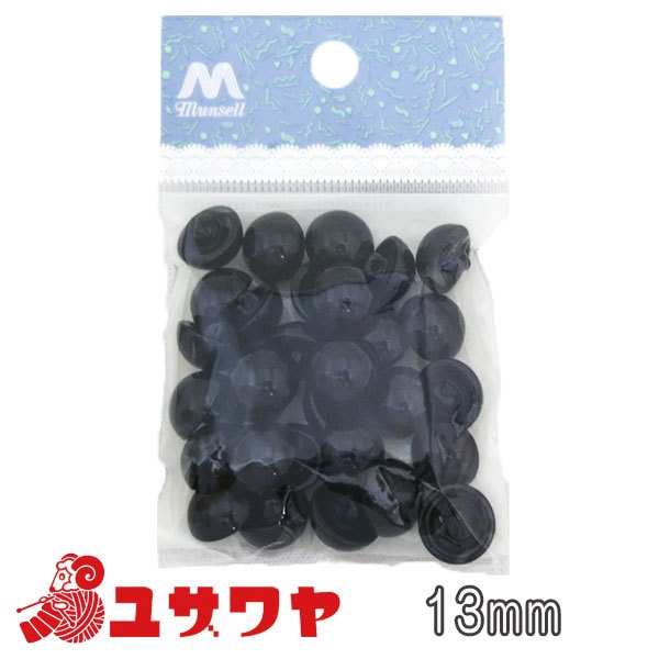 Buttons "Founded Botan 13mm Back Hole Type Black 30"