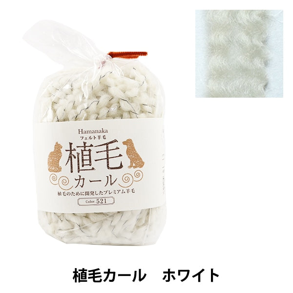 羊毛フェルト 『植毛カール 521番色 ホワイト H440-005-521』 Hamanaka ハマナカ