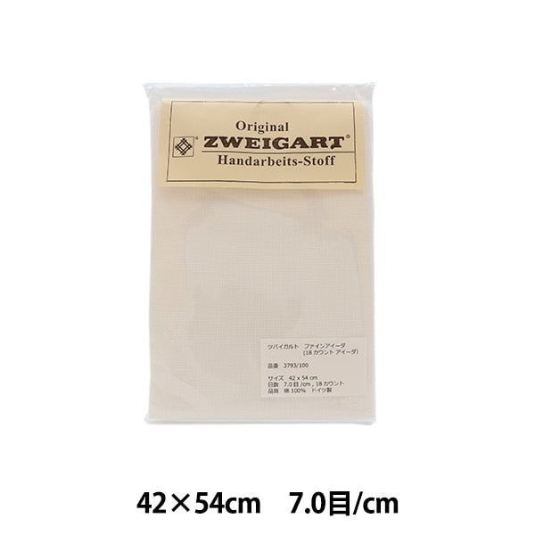 刺繡布料 “ Zweigart Fine Aida White 3793-100”原始Zweigart andarbeits-Stoft