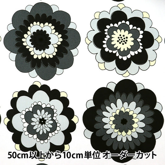 【数量5から】 生地 『オックス 花柄 黒 99094-1D』