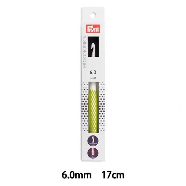 編織針 “人體工程學 鉤針 17厘米柑橘綠色6.0mm” Prym Prim