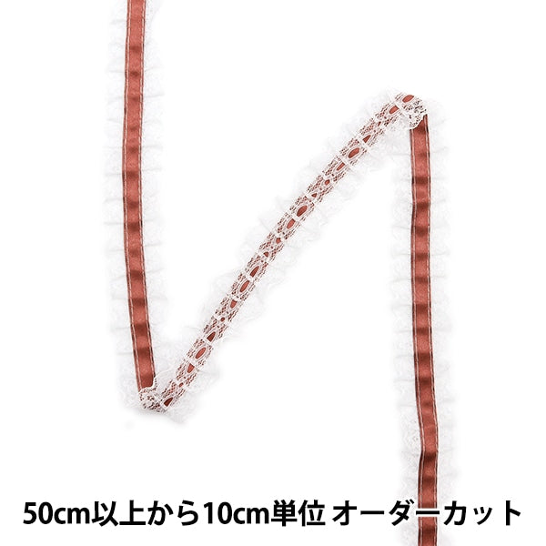 【数量5から】 レース 『リボンラッセルフリル2023 幅約2.5cm 5番色 12432RB-5』