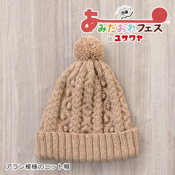 编织套件“艾伦图案针织帽棕色H145-233-103” Hamanaka